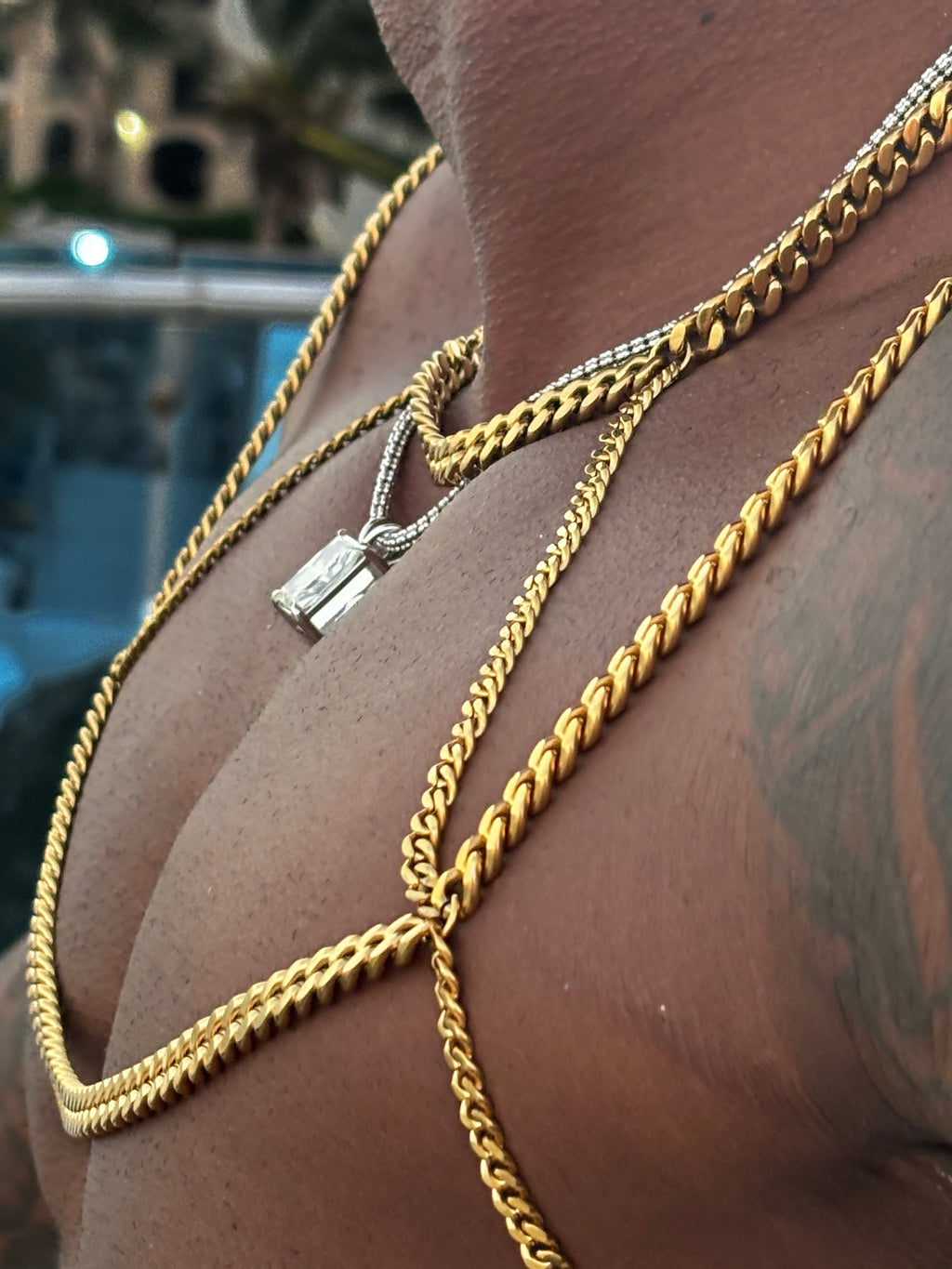 Royal Chain - Curb Link - Stainless Steel/18k Gold Body Jewelry