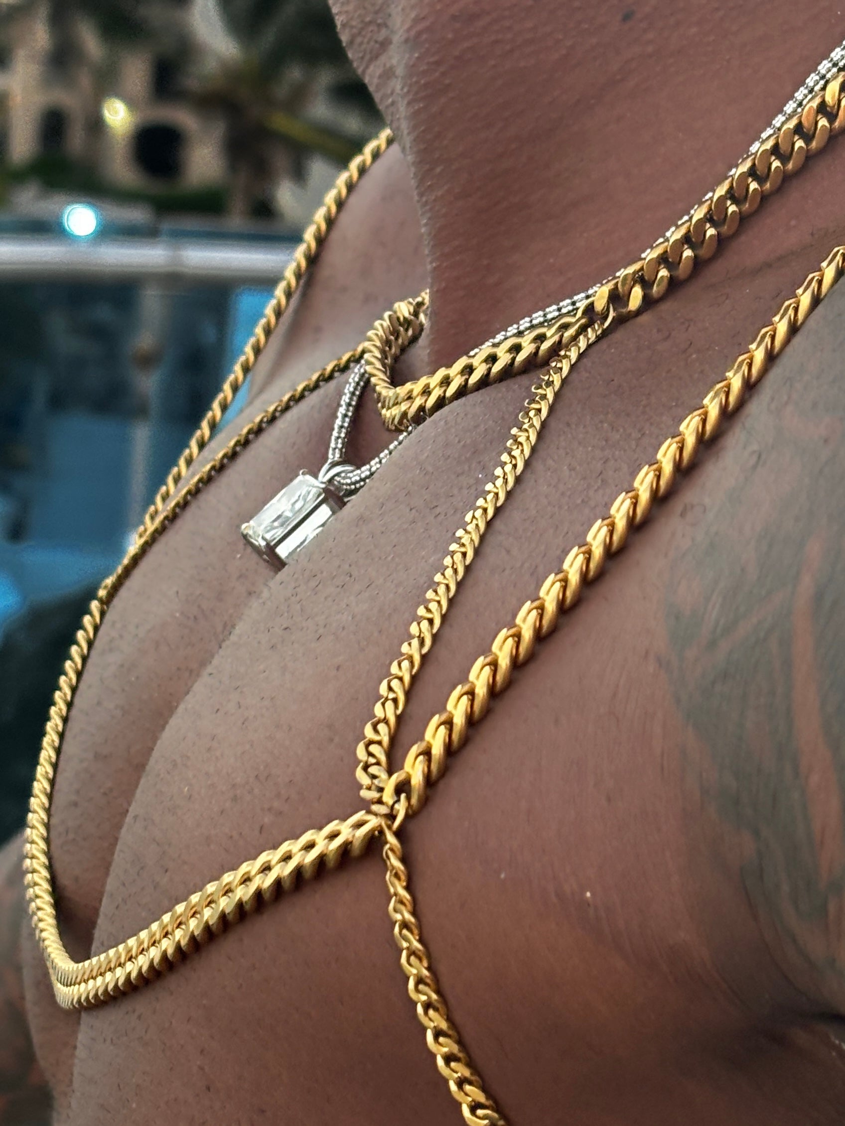 Royal Chain - Curb Link - Stainless Steel/18k Gold Body Jewelry