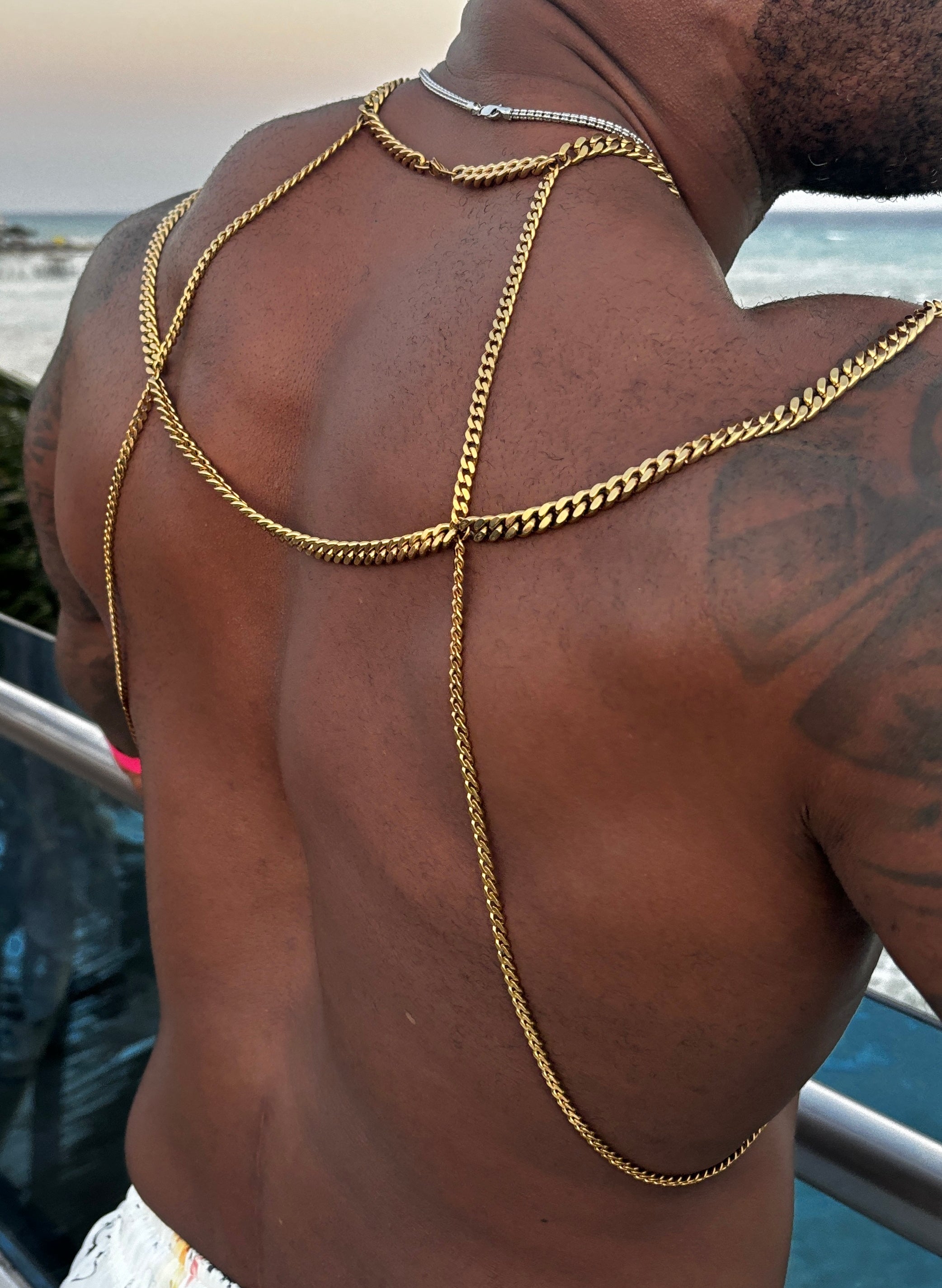 Royal Chain - Curb Link - Stainless Steel/18k Gold Body Jewelry